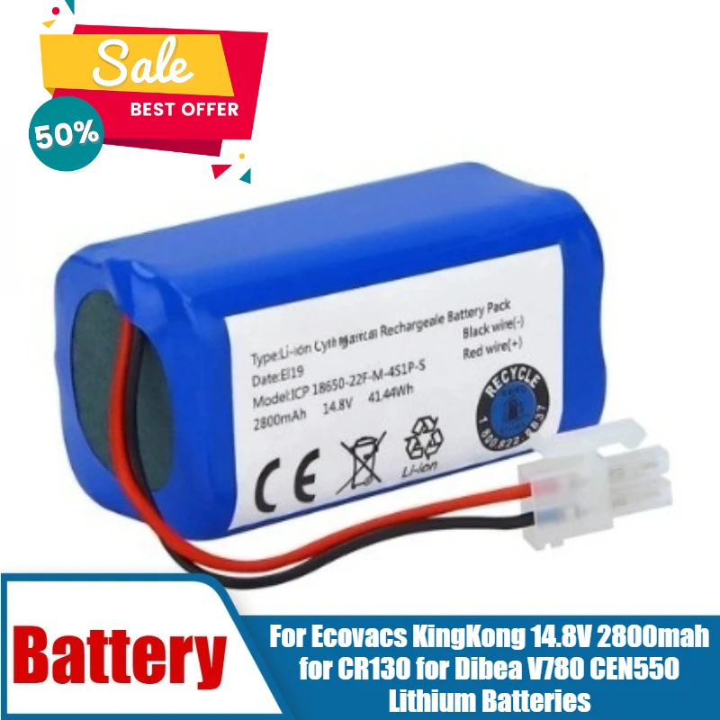 

For Ecovacs KingKong 14.8V 2800mah for CR130 for Dibea V780 CEN550 Lithium Batteries