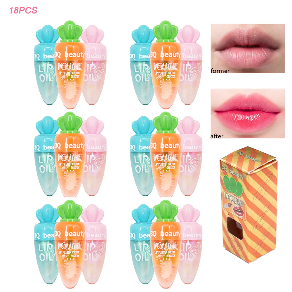 

18Pcs Cute Carrot Lip Oil Set Hydrating Lip Oil Shiny Glossy Moisturizing Lip Oil Girls Women Lips Makeup Wholesale