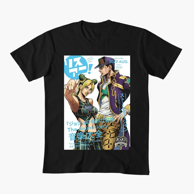 

0413 JoJo's Bizarre Adventure Anime Gift t shirt 100% cotton printed Graphic Clothes Y2K clothing Cartoon Tee All size Tops