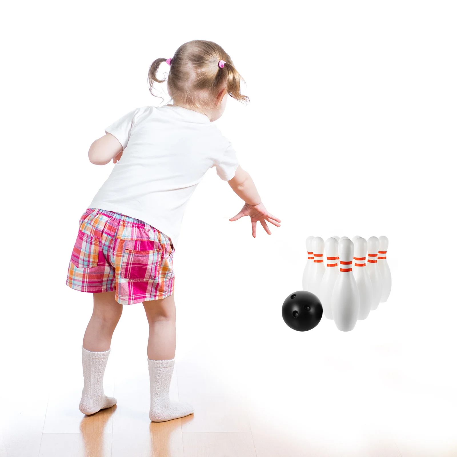 Set da gioco da bowling di grandi dimensioni da 12 pezzi Giochi da bowling sportivi Giocattolo per bambini Bambini (10 pezzi da bowling bianco + 2 palline R