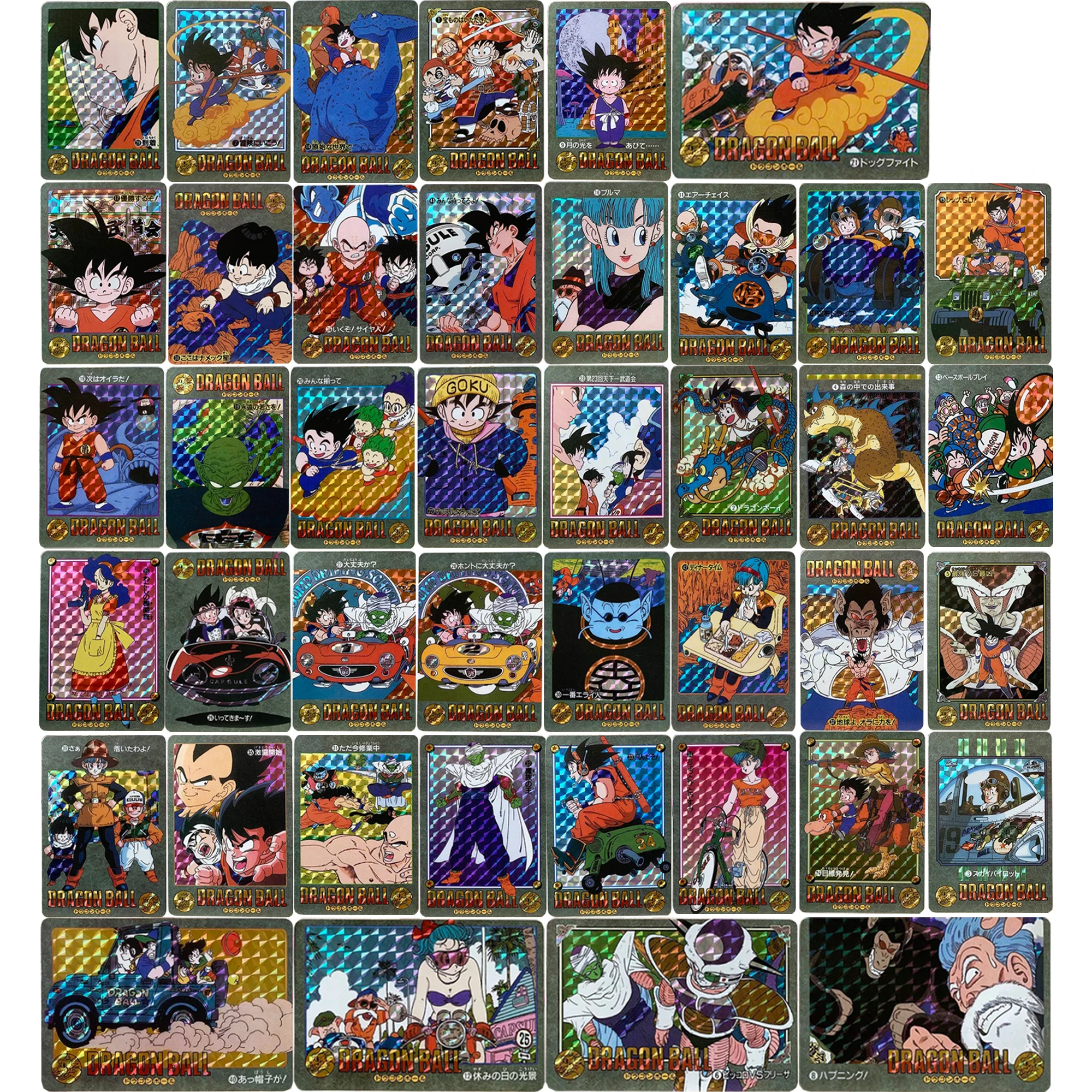 DIY Dragon Ball Z Visual Adventure Prism Cards Set Goku Vegeta