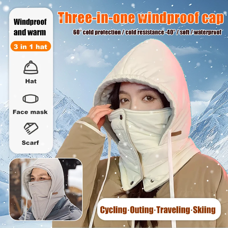 Lightweight turban headmounted Thickening Outdoor waterproof Onepiece headgear Anticold mask Thunderclap