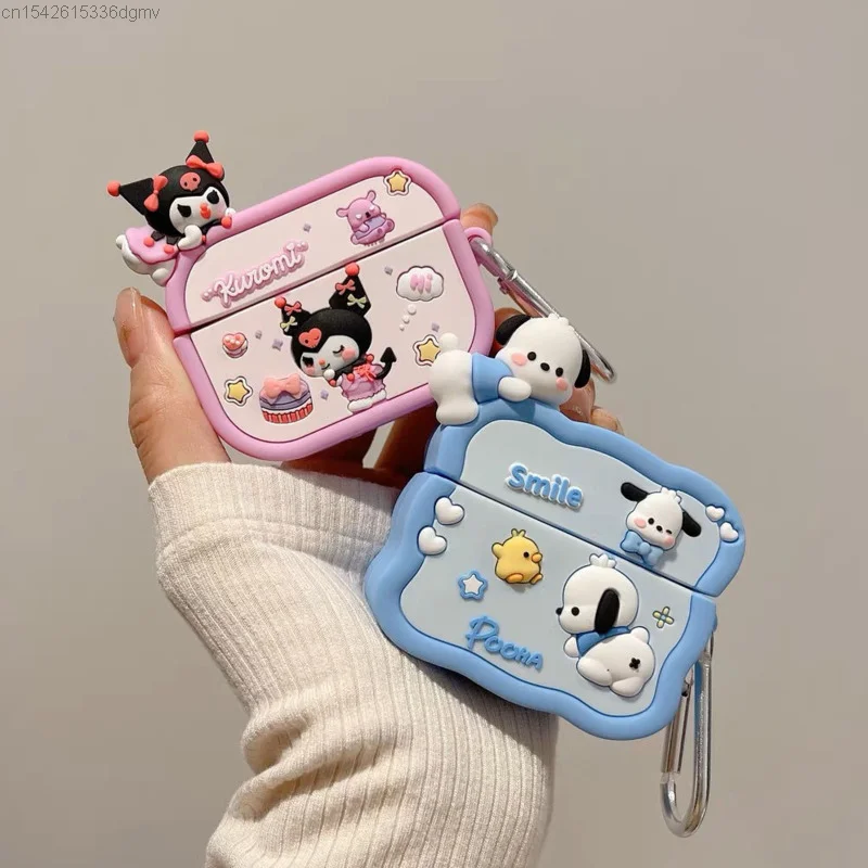 Sanrio Kuromi Pochacco Kawaii 3D Anime Airpods Pro 1 2 3 Generation Protective Case Apple Wireless Bluetooth Headphone Cover Yk2