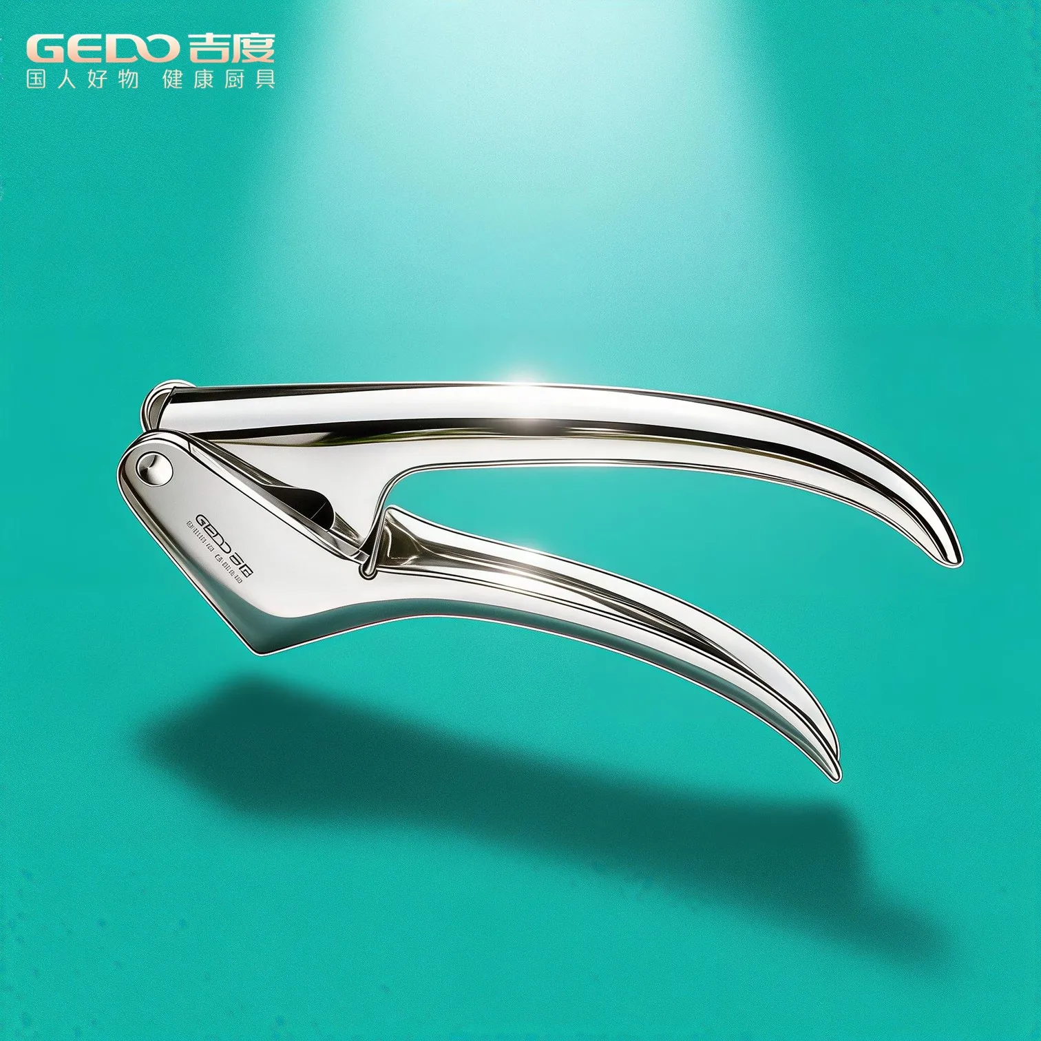 LFGB Certified Food Grade 304 Stainless Steel Garlic Press Ultra Thick Durable Efficient 19.3cm Length Ginger Juice Making Tool