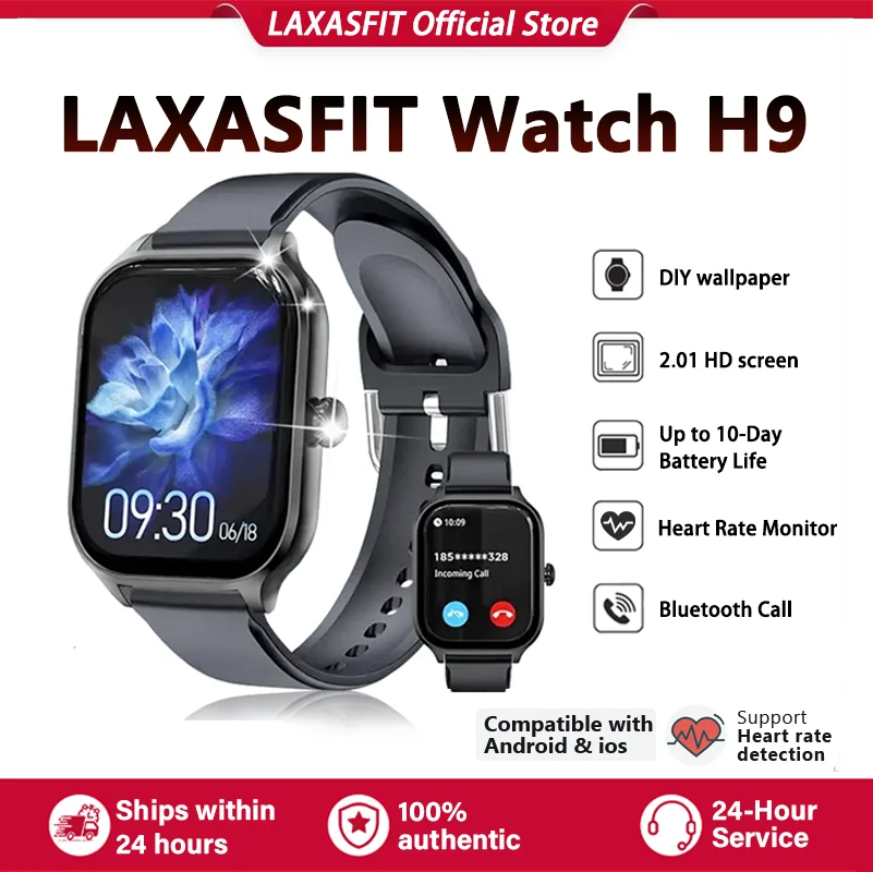 

LAXASFIT New Smart Watch 2.01-inch HD Touchscreen Multiple Sports Modes Smartwatch for Men Women Holiday Gift