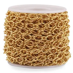 1Meter Rvs Embossing Twisted Ovale Kabel Gouden Ketting Voor Hip Hop Sieraden Maken Roll Cubaanse Schakelkettingen Armband tas