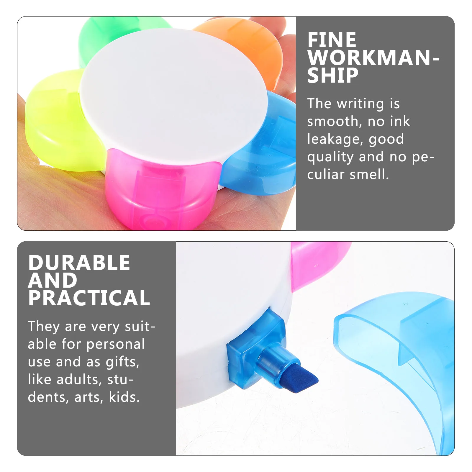 

2 pcs Plastic Petal Highlighter Pens Cute Markers Kids Watercolor Greeting Propaganda Student Writing Bright Colors No Leakage