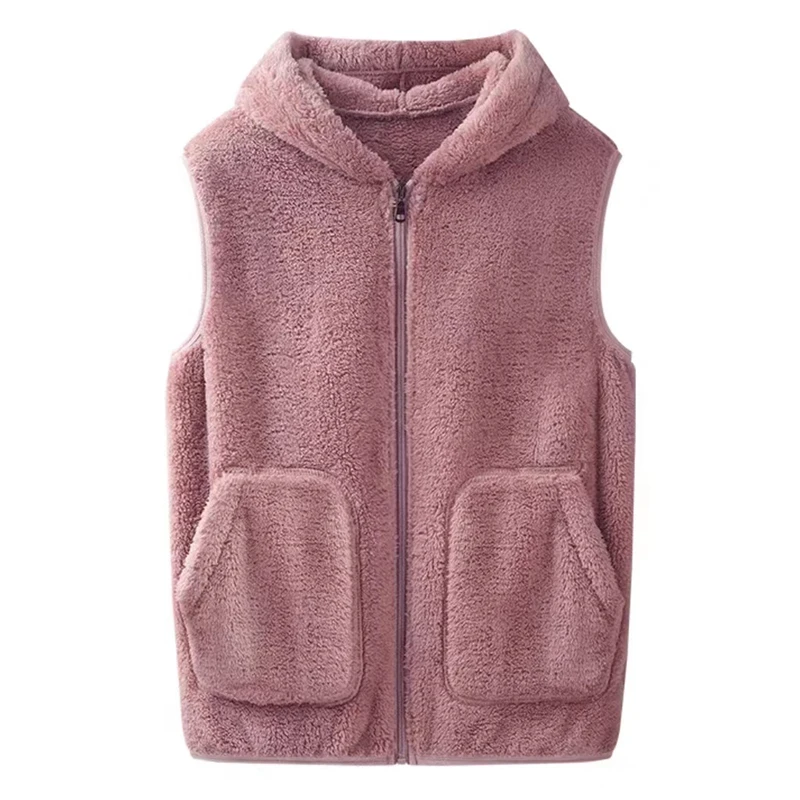 Autumn And Winter New Women's Golf Sports Jacket Outdoor Warm fleece Sleeveless Vest Ladies Fashion Versatile Casual Hooded Coat