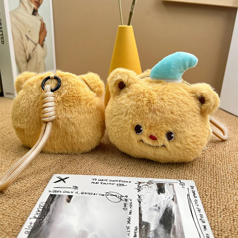 1Pcs Cute Plush Cartoon Bear Wallet Coin Purse Organizer Storage Bag Women Girl Bag Hanging Decoration