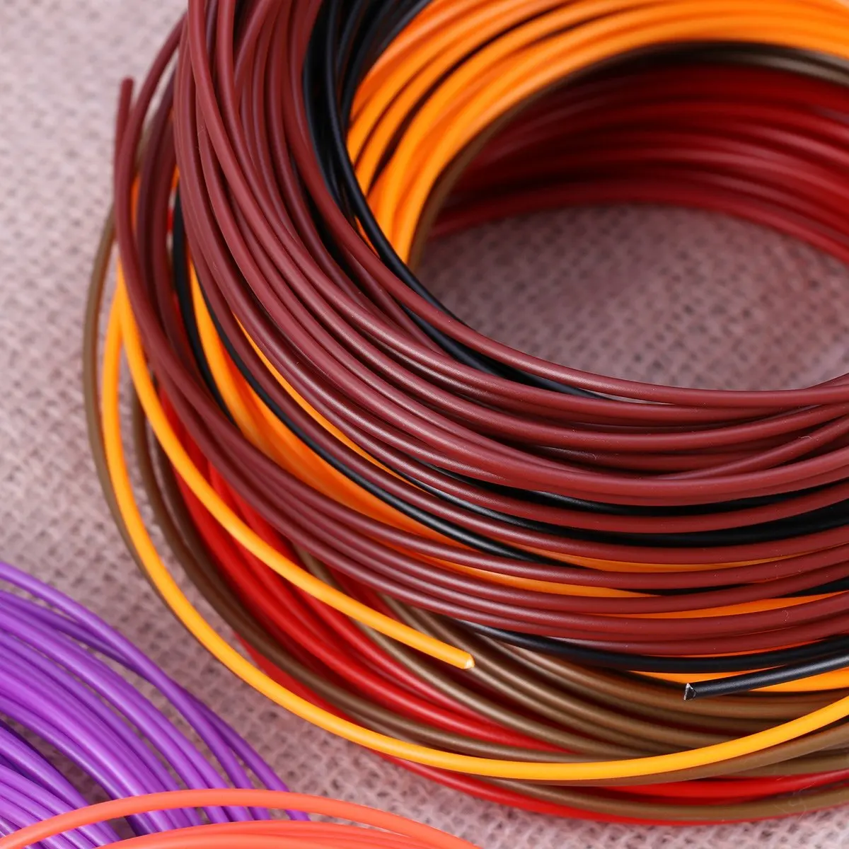 

10 шт. филамент для 3D-принтера ABS, низкоусадочный, в вакуумной упаковке, 10 м каждый, биоразлагаемый, высокая жесткость, случайные цвета, запасные катушки