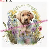 Three Ratels M188 Labrador Puppy Stickers For Peugeot 207 Passat b5 Audi A6 Bmw E90 Car Accessories Decals