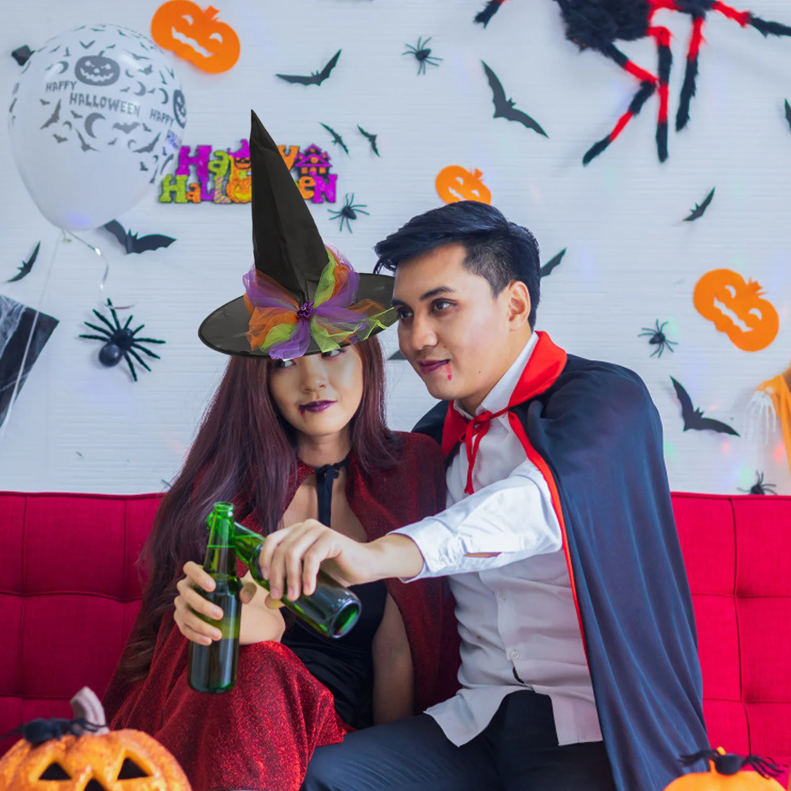 

Halloween Witch Hat Elegant Large Size Women Cosplay Party Accessory Holiday Costume Carnival Wizard Hat For Adults