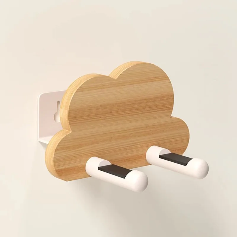 

Black/White Walnut Wood Bathroom Hair Dryer Rack Storage Rack Wall Mounted Bathroom Shelf Organizer Holder