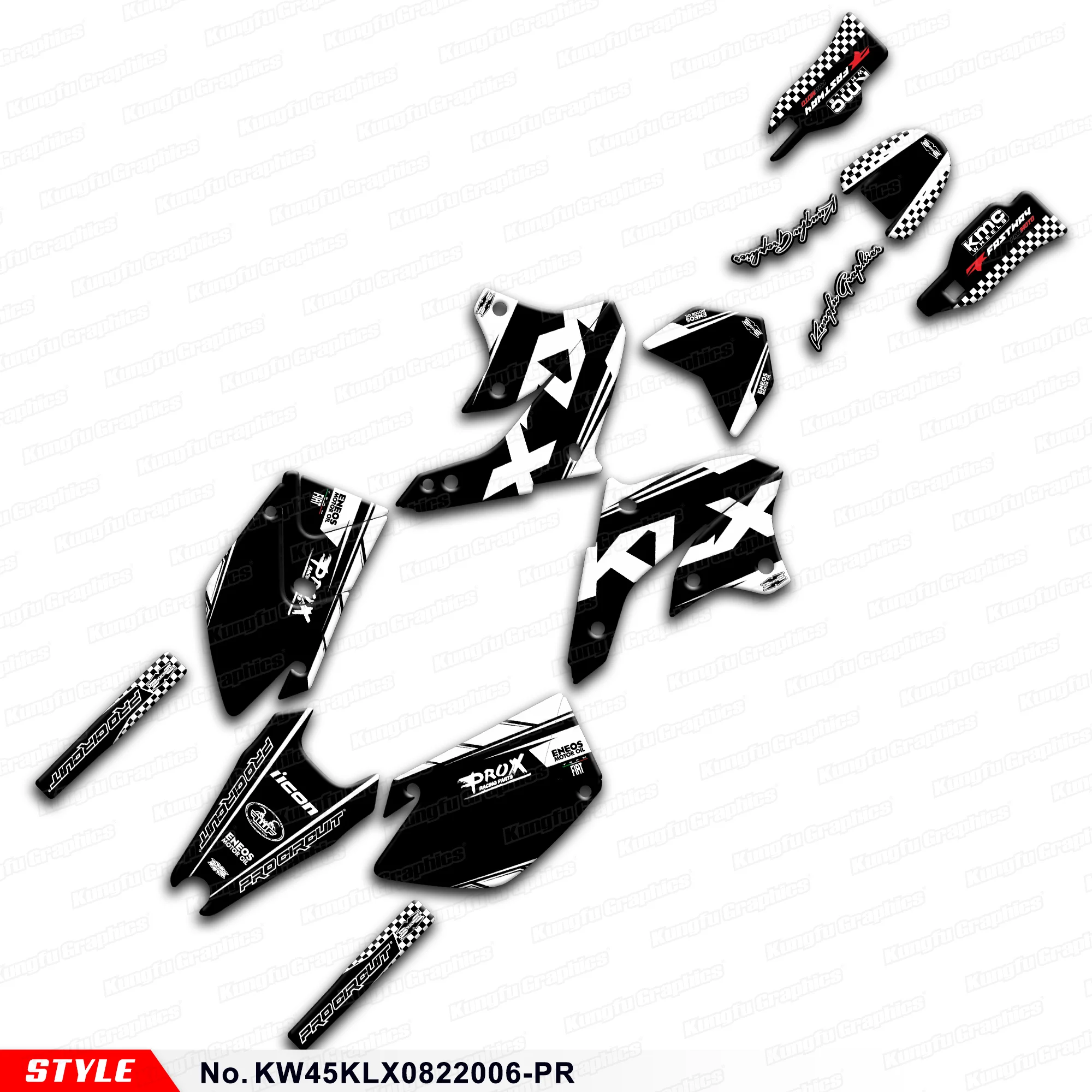 Motorcycle Decals Vinyl Wrap for Kawasaki KLX450R 2008-2024, KW45KLX0822006-PR