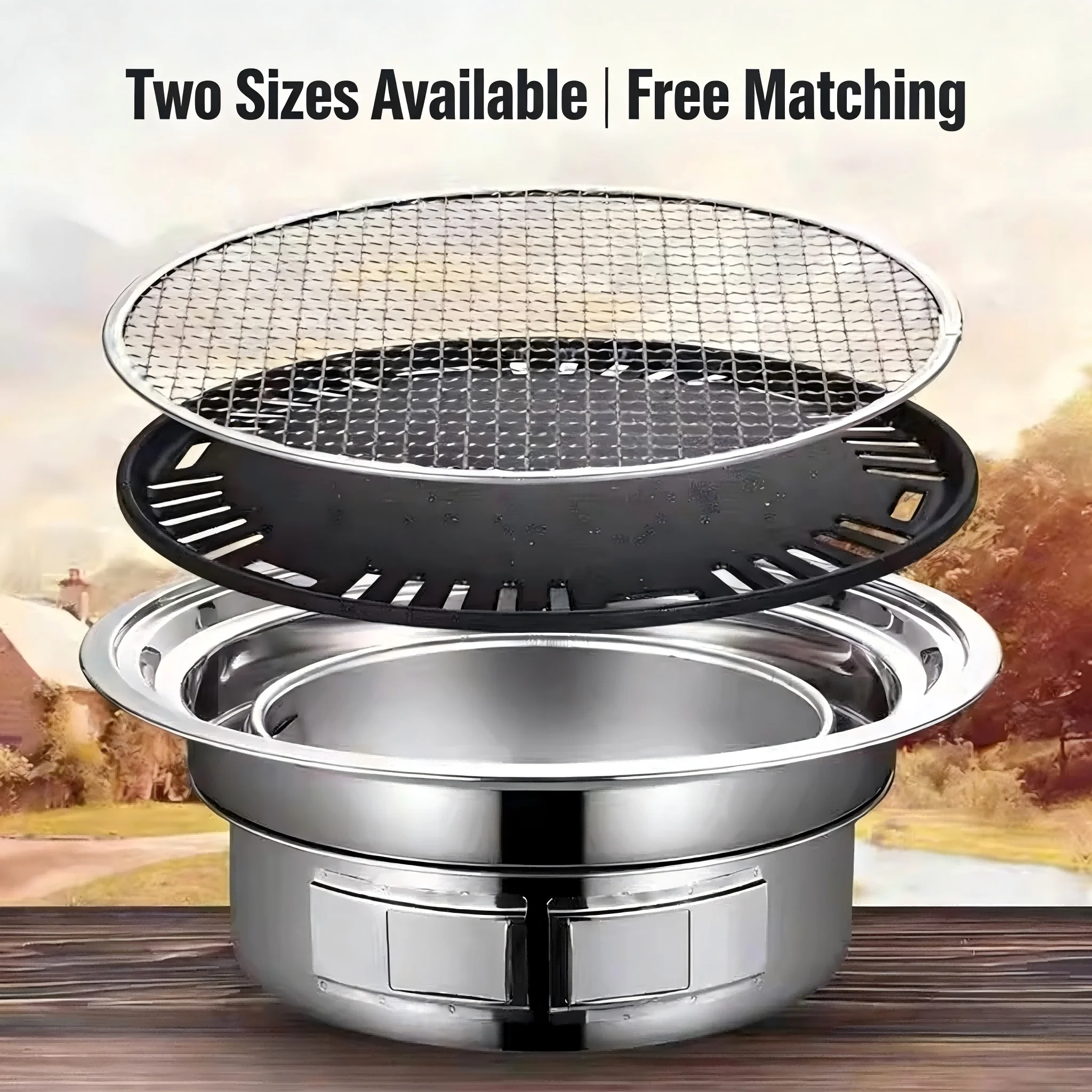 Effortless Cooking, Easy Cleaning Detachable Stainless Steel Grill & Steamer Set for Home BBQ