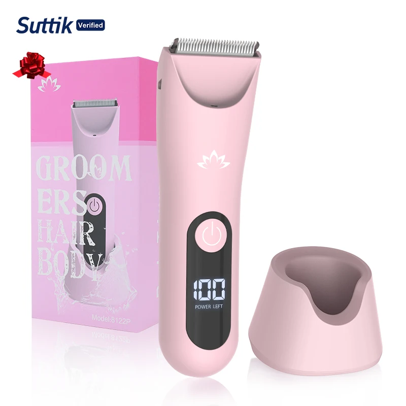 

RESUXI бикини триммер для волос на теле с основанием для женщин лобковых волос безболезненная электробритва водостойкая IPX7 перезаряжаемые женские бритвы