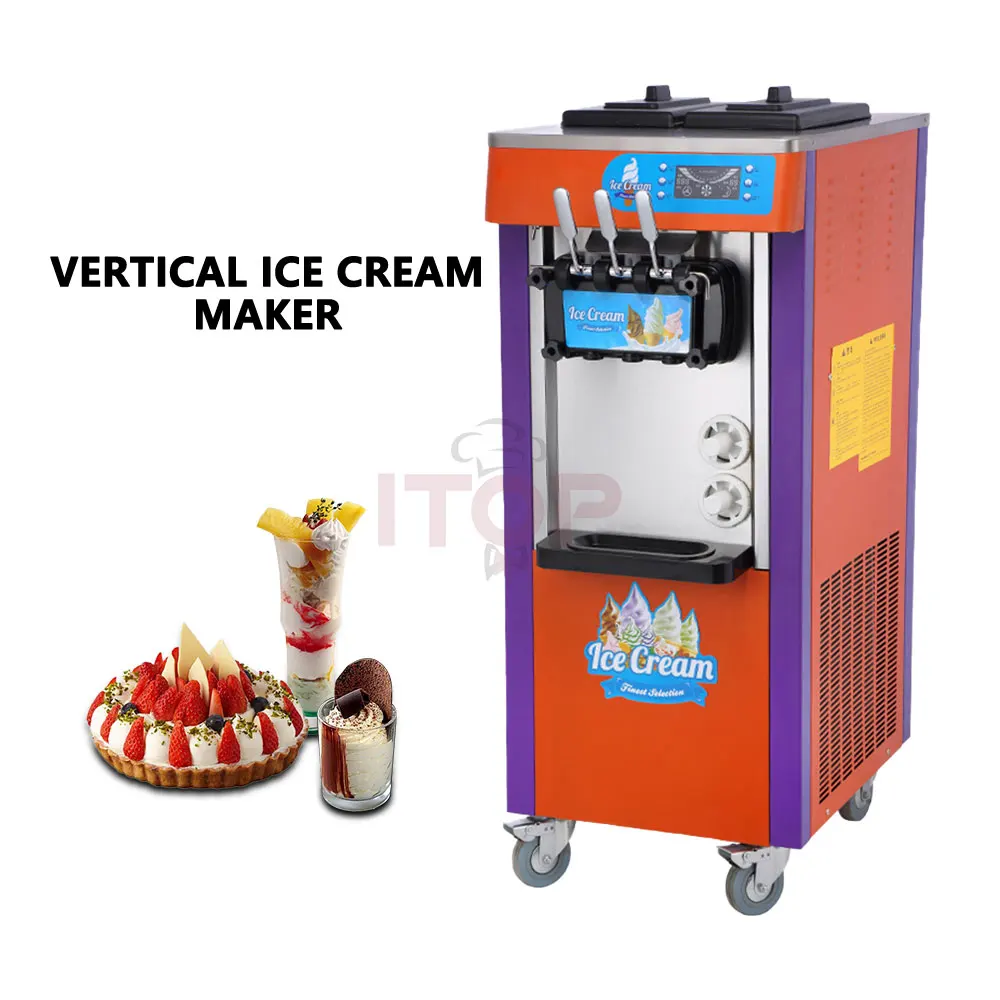 Macchina per gelato soft economica a tre gusti per yogurt in acciaio inossidabile di buona qualità da tavolo commerciale in vendita