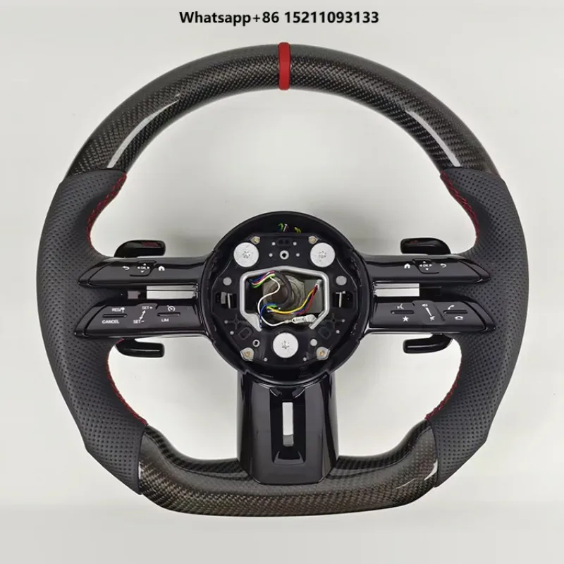 Sport Carbon Fiber Black Fat Bottom Car Steering Wheel W204 W205 W212 W176