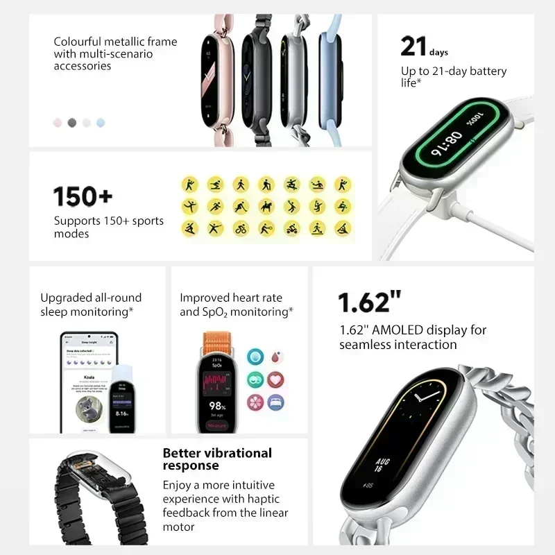 [World Premiere]Global Version Xiaomi Smart Band 9 150+ Sports Modes Sleep Monitoring 1.62