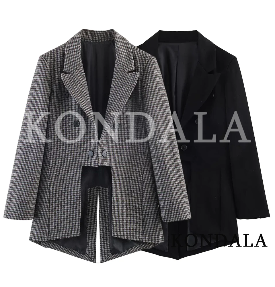 

KONDALA Elegant Vintage Commute Blazer Women Dinner Chic Waist Hollowed-Out Blazer New 2026 Spring Fashion Ladies Leisure Blazer