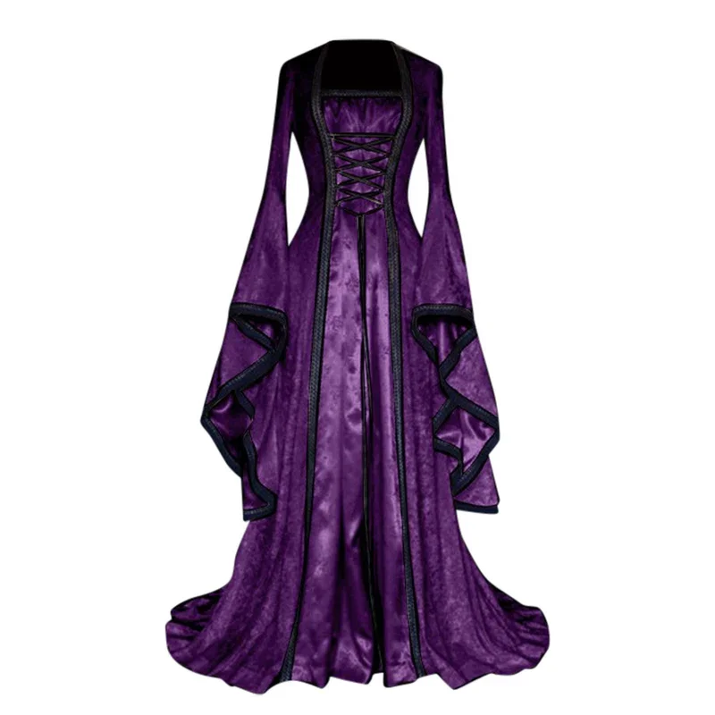 Mileval Gothic dress Cosplay Carnival Halloween costume female retro court noble princess dress