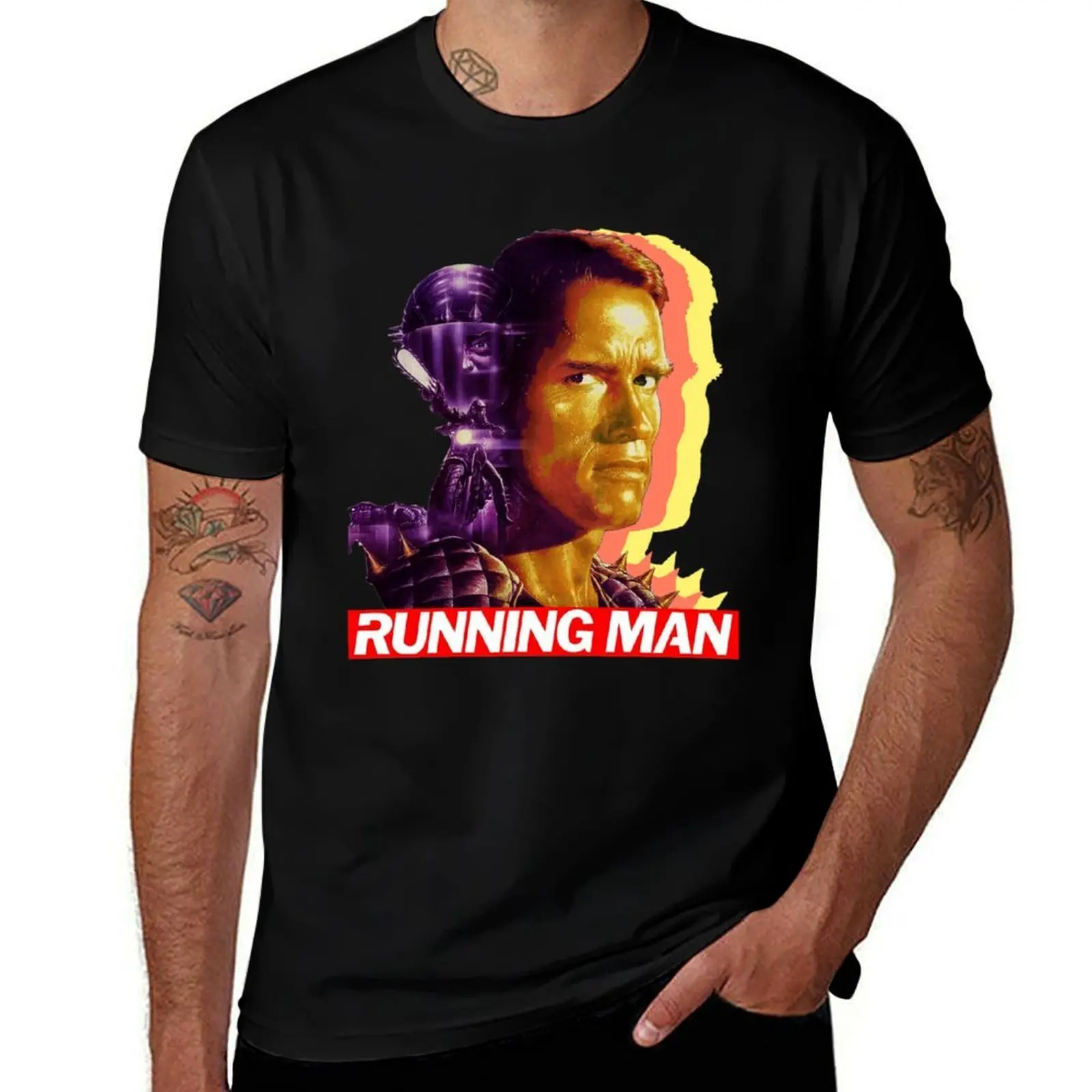 

The Running Man T-Shirt Simple Line Art Print Tee