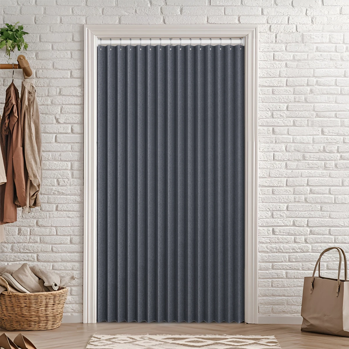 Waterproof Fabric Door Curtain Partition Curtain No Drilling Required Kitchen Bedroom Window Bathroom Privacy Protection