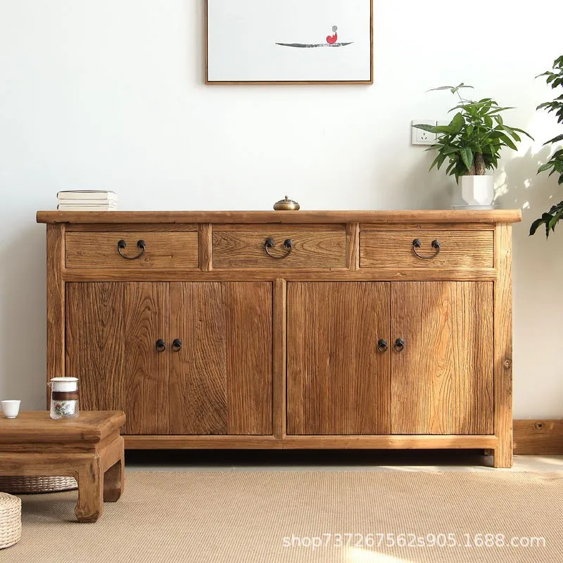 

Old Elm Retro Bathroom Combination Vintage Washbasin Against The Wall Porch Locker Bathroom Cabinet Dining Side Cabinet