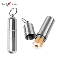 R&R Portable Metal 4 Layers Cigarette Case Waterproof Cigarette Box with Keychain Outdoor Travel Smoking Accessorie Cool Gadget