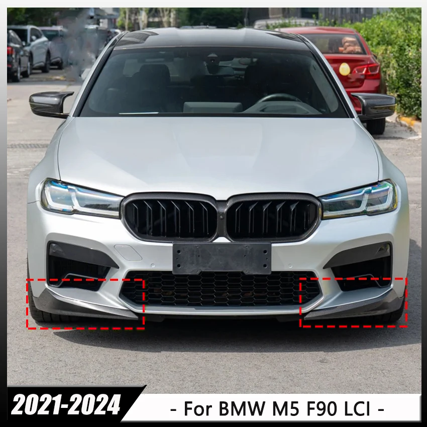 

Front Bumper Lip Diffuser Splitter Spoiler For BMW 5 Series M5 F90 LCI 2021-2024 Gloss Black Protector Cover Body Kits