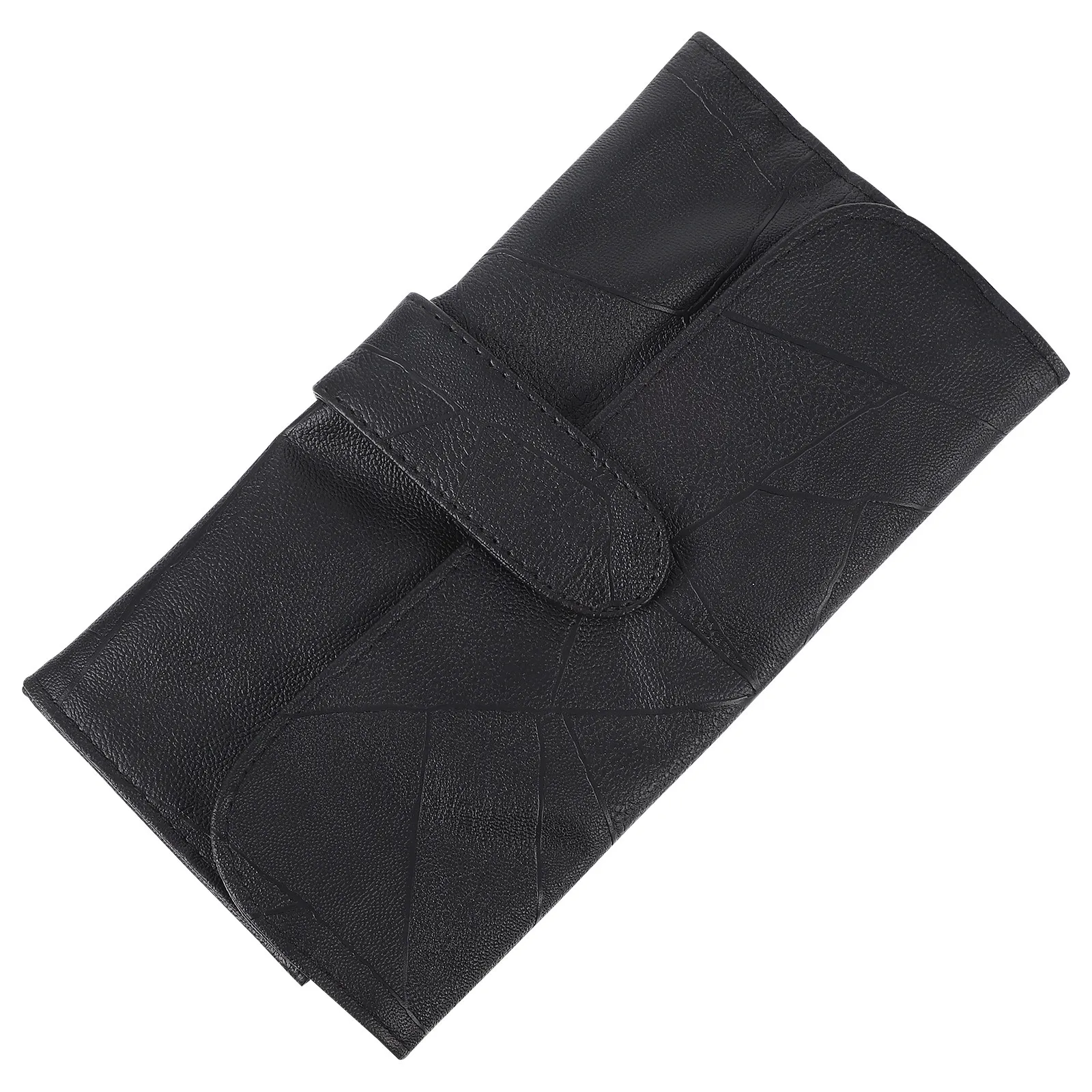 Professional Brush Rolling Case with 12 Elastic Pockets Black Imitation Makeup Brush Organizer Bag Travel Bag