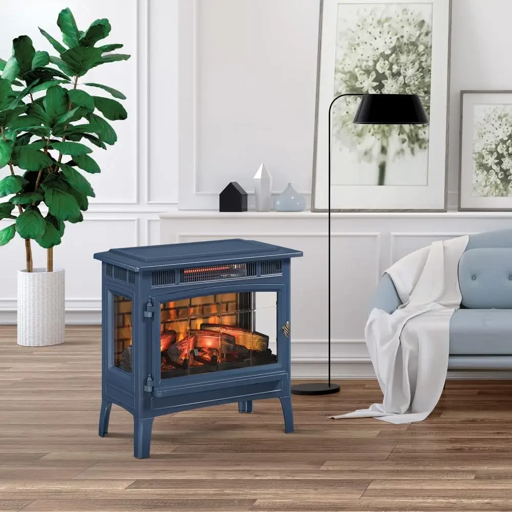 Freestanding Electric Fireplace Stove Heater with  Flame Effect for 1,000 Sq. Ft. Room