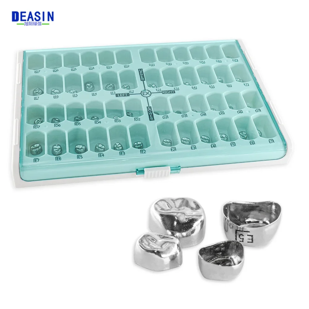 48pcs de ntal Kids adult Temporary Primary Molar Stainless Steel Orthodontic Teeth Pediatric Crowns Braces dent istry Materials