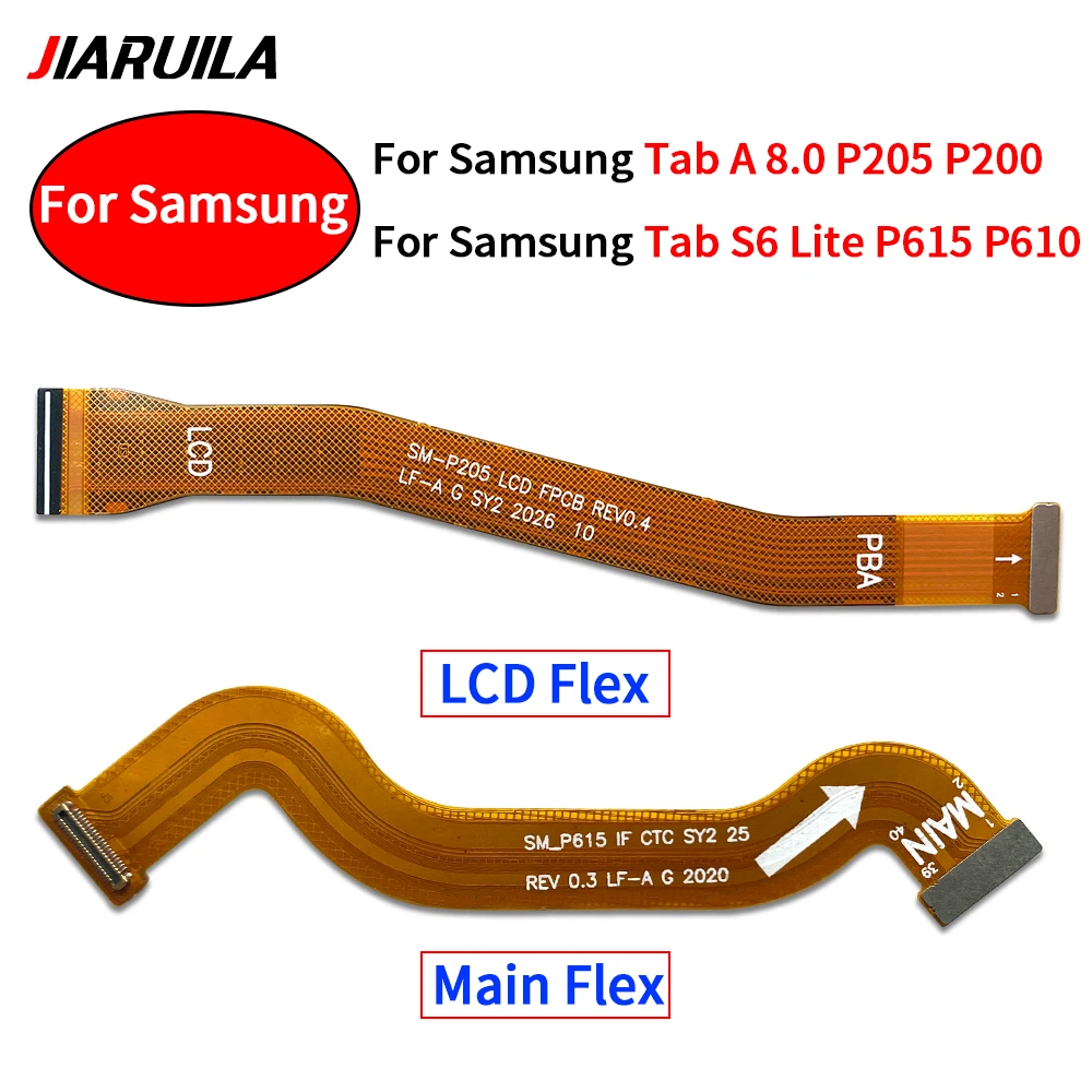 Câble flexible principal pour Samsung Tab A 8.0 P205 P200 / Tab A10.1 Touvriers T515 /Tab Dock Lite P615, carte mère allergique au ruban d'écran LCD