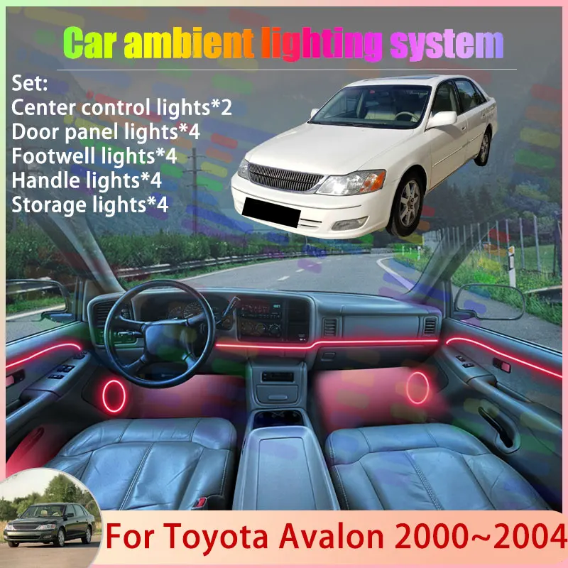 

For Toyota Avalon MK2 XX20 2000~2004 2001 Pronard 2/18 in 1 Car Atmosphere Light Lamp RGB Shade Ensemble Streamer Atmosphere Set