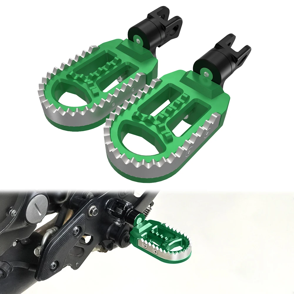 For Kawasaki KLX250S 2006-2023 KLX250R 1994-1996 KLX300 KLX650 Motorcycle Front Foot Pegs Rests Adjustable Footrest Footpegs