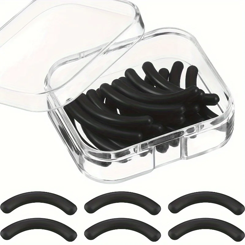 Universal Eyelash Curler Refill Pads -Rubber Replacements for Long-Lasting, Smooth Application - Clear Storage