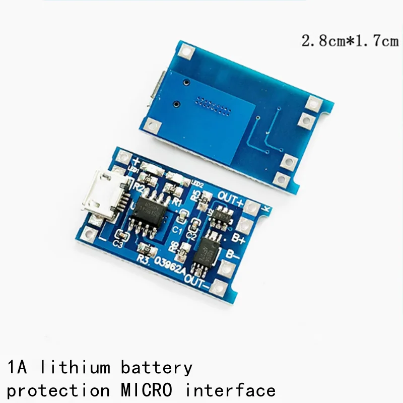 10pcs 5V 1A 18650 Lithium Battery Charging Board TP4056 Lithium Charging Mini/Micro USB Type C Charge Module With Protect