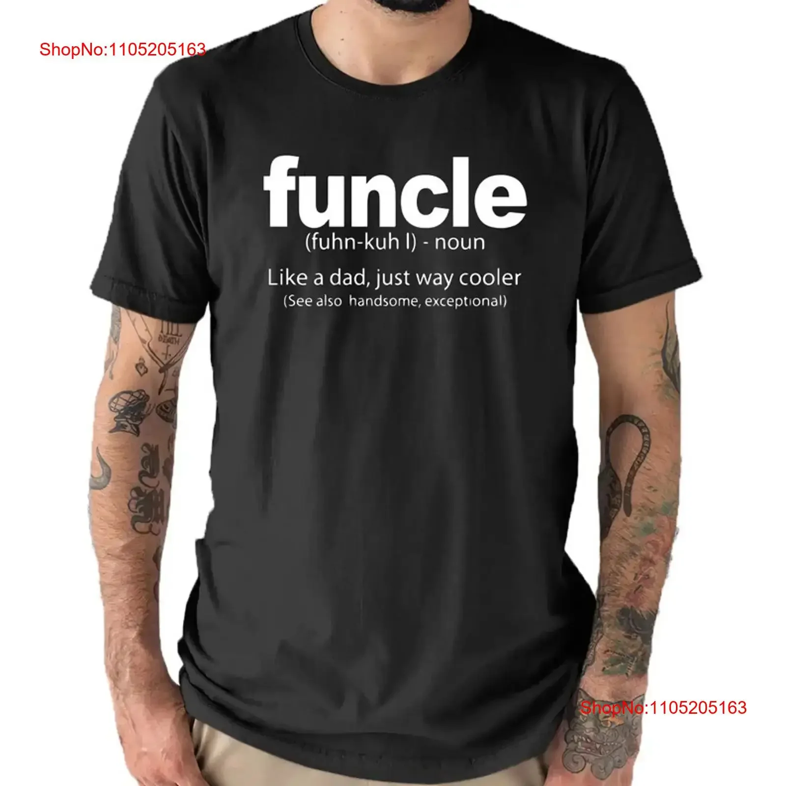 Funcle Better Than Dad Urban Dictionary Definition Text T Shirt Black vintage Washed homme Slightly Comfortable
