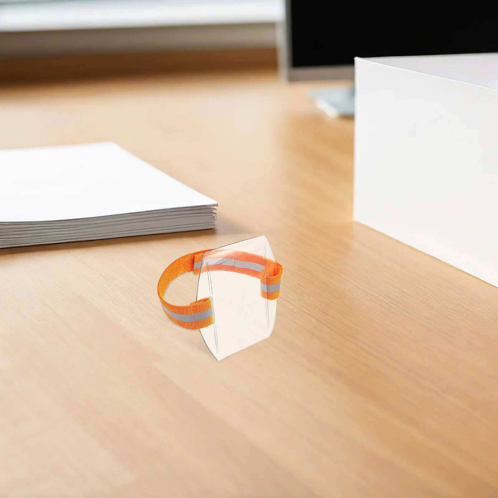 5 pçs braço ajustável titular do crachá braçadeira brilhante trabalhadores id crachá titular claro plástico cartão manga trabalhadores cartões titular