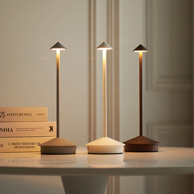 Rechargeable Table Lamp Creative Dining Touch Led Hotel Bar Coffee Pina Table Lamp Lampada Da Tavolo Decorative Type-C Desk Lamp