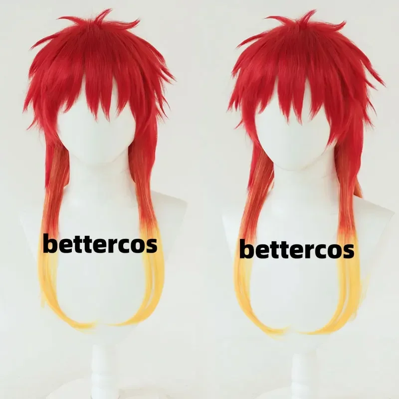 Chika Takiishi Cosplay Wig Anime WIND BREAKER Red Gradient Yellow Hair Heat-resistant Fiber Hair Wig Cap Halloween