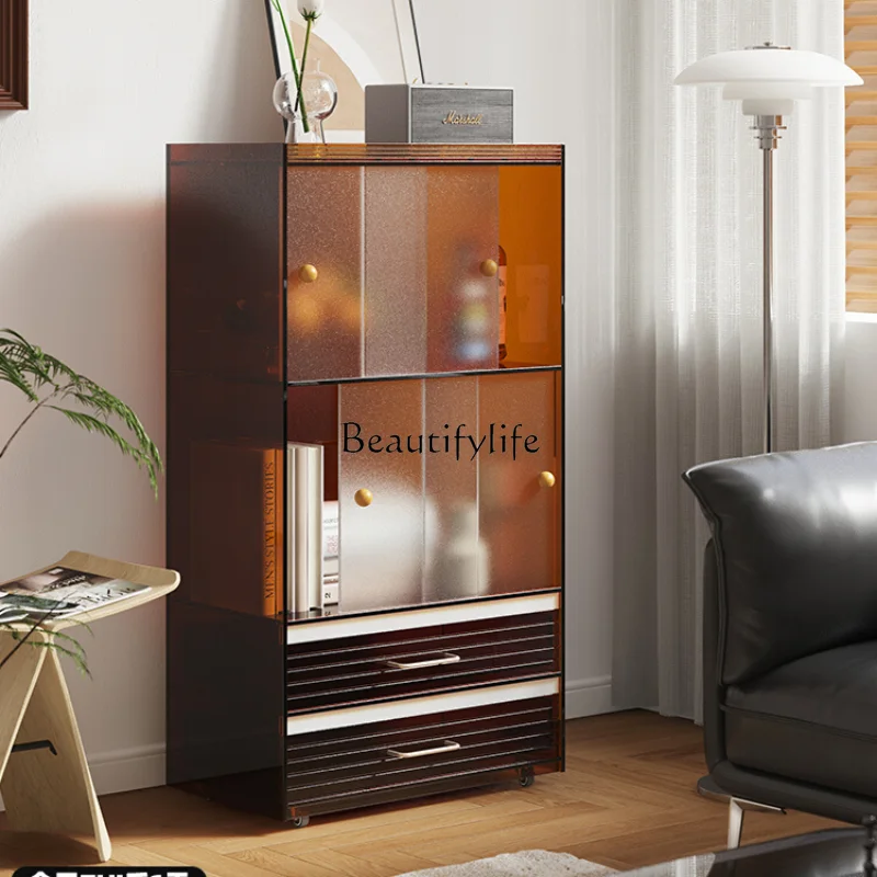 

Movable living room sofa dining side cabinet modern simple storage storage display cabinet