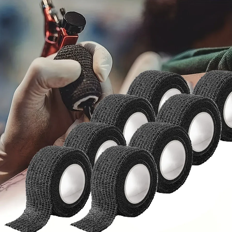 

10pcs Tattoo Grip Bandage Cover Wraps Tapes Nonwoven Waterproof Self Adhesive Finger Wrist Protection