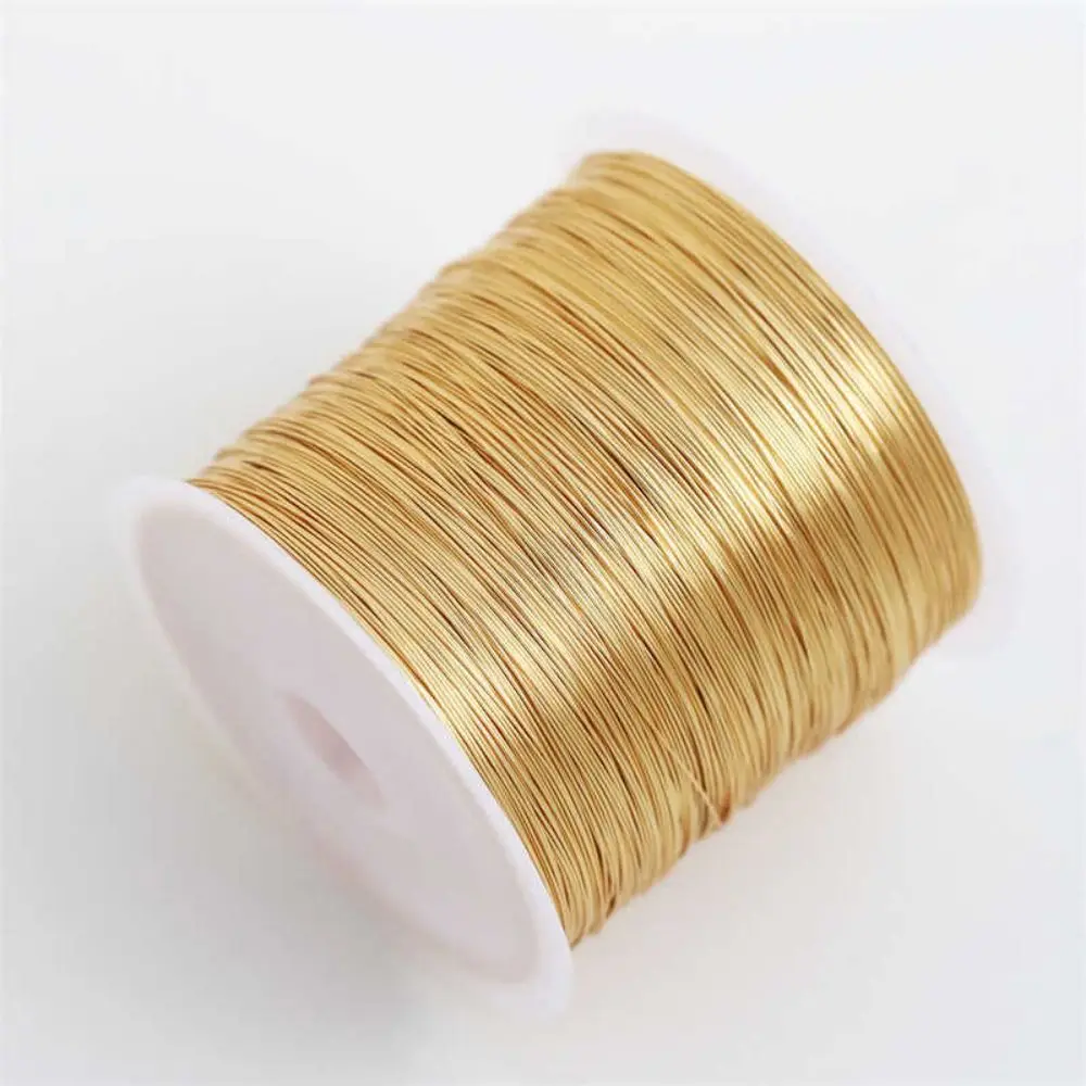 100 متر/لفة مطلية بالذهب اللون الحفاظ على سبائك الأسلاك النحاسية 0.3 مللي متر 0.4 مللي متر الحرف اليدوية صنع المجوهرات سلك دبوس الشعر الرجعية