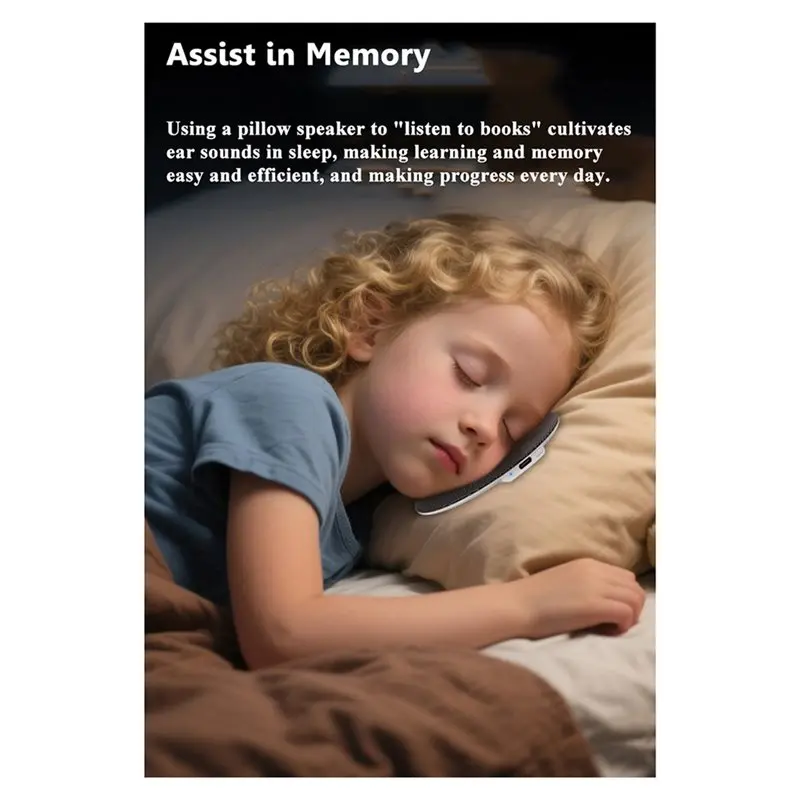 N75R-Sleep Aid Ultra-Thin Bluetooth Speaker Pillow Hifi Sound Music Box Wireless Timer Auto-Off Audio Player For Side Sleepers