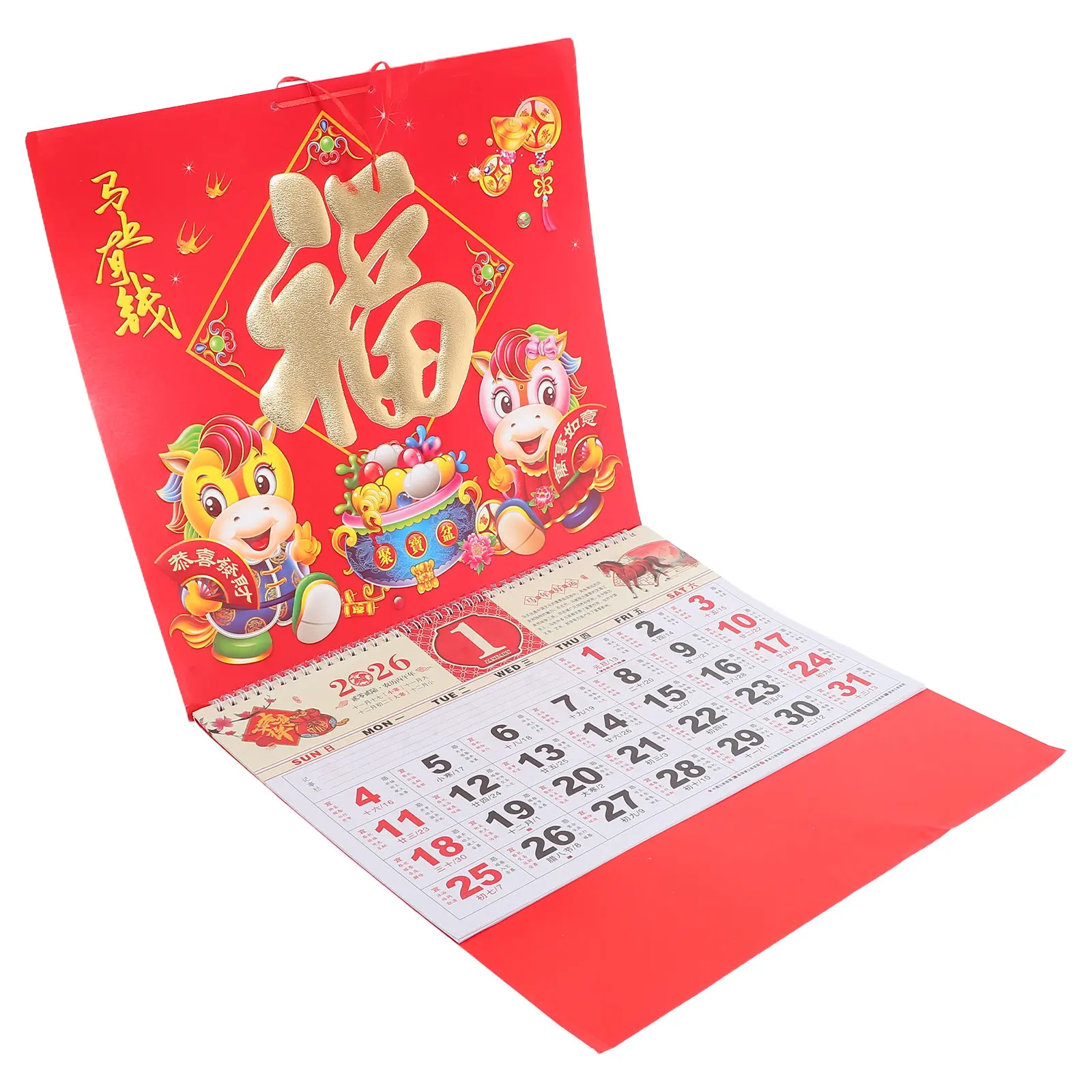 

Китайские новогодние украшения, настенный календарь, декор для офиса и вечеринок, лунный календарь