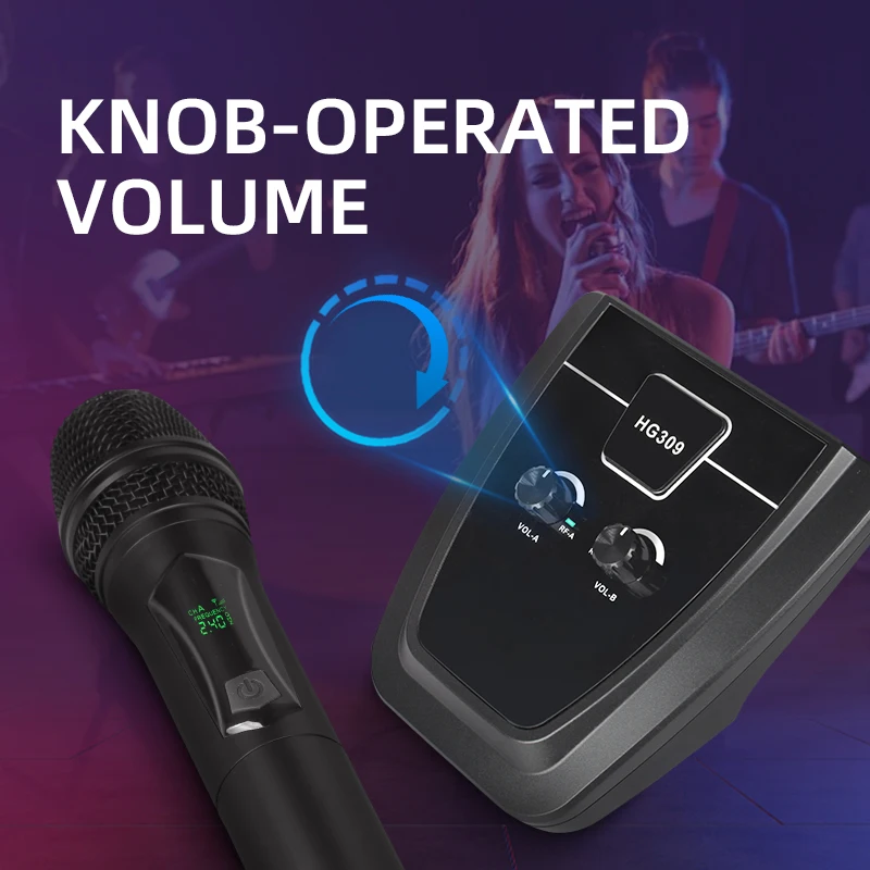 2.4G 무선 KTV 마이크 1-2 단계 성능 마이크 홈 가라오케 대외 무역 309 마이크