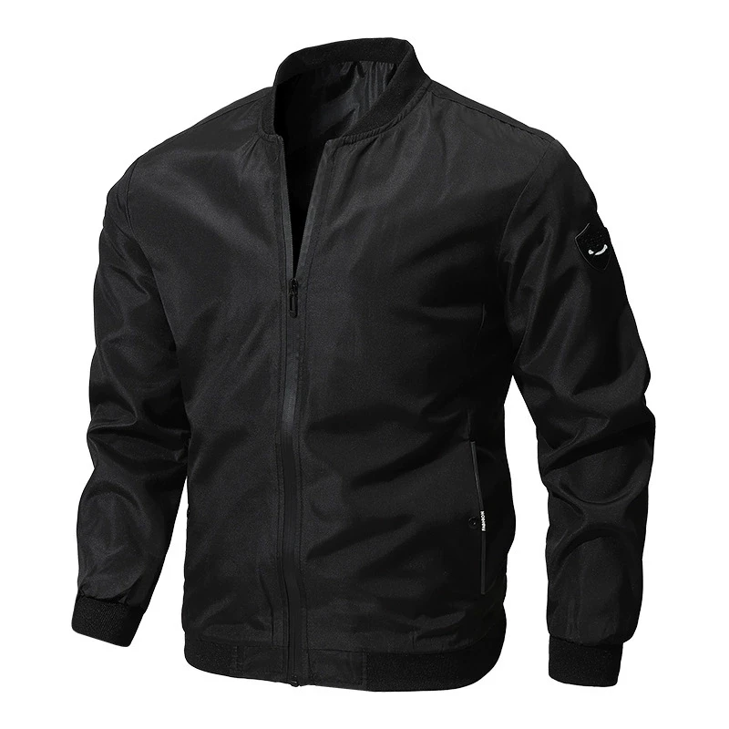 

Новая роскошная мужская куртка больших размеров на весну и осень, повседневная спортивная легкая однотонная куртка, модный мужской топ