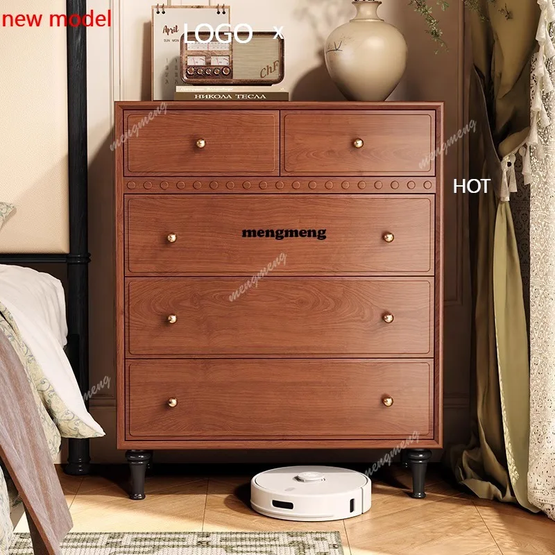 

H132 Medieval style chest, bedroom five or six chest cabinet, living room storage French side cabinet, wall storage drawer